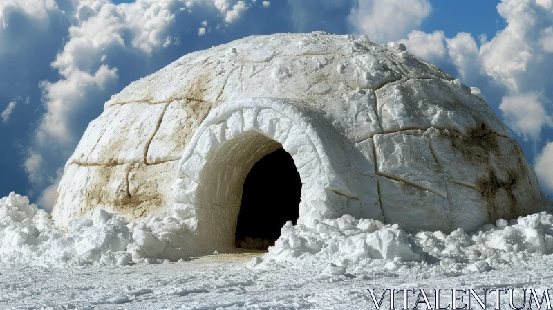 Enchanting Igloo in a Snowy Landscape AI Image