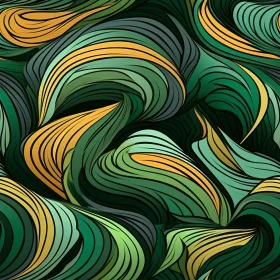 Green and Yellow Waves Seamless Pattern
