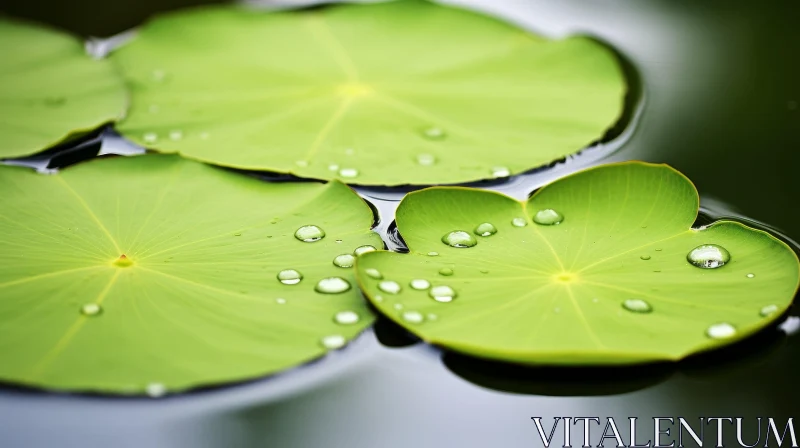 Tranquil Lily Pond with Reflection - Nature Photography AI Image