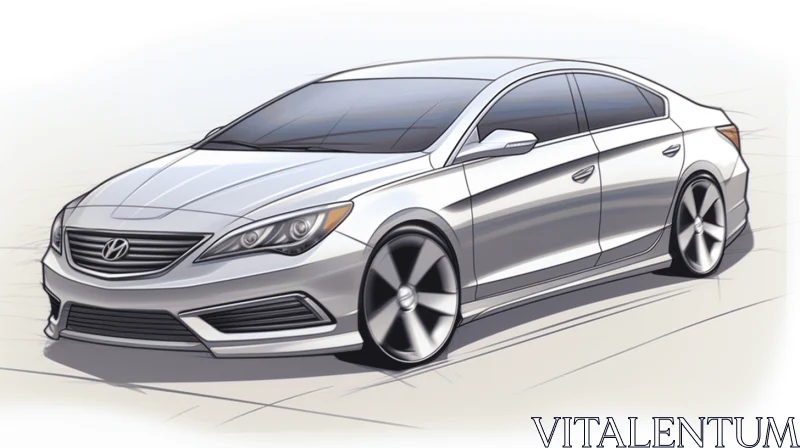 Captivating Hyundai Sonata Sketch | Streamlined Design AI Image