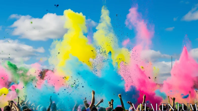 Colorful Powder Explosion: A Dynamic Celebration of Life AI Image