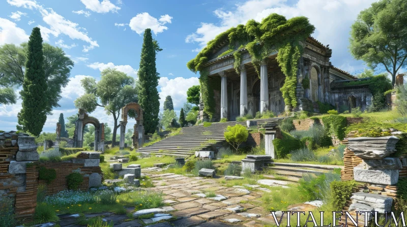 Enchanting Remnants: Captivating Image of an Ancient Temple AI Image