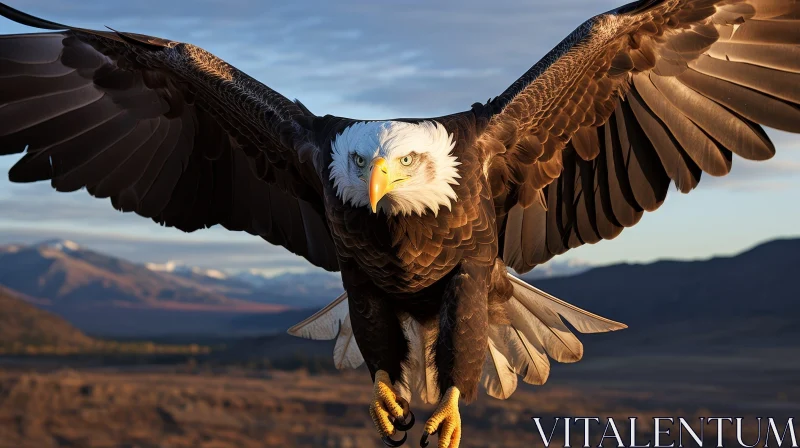 Majestic Bald Eagle in Flight AI Image