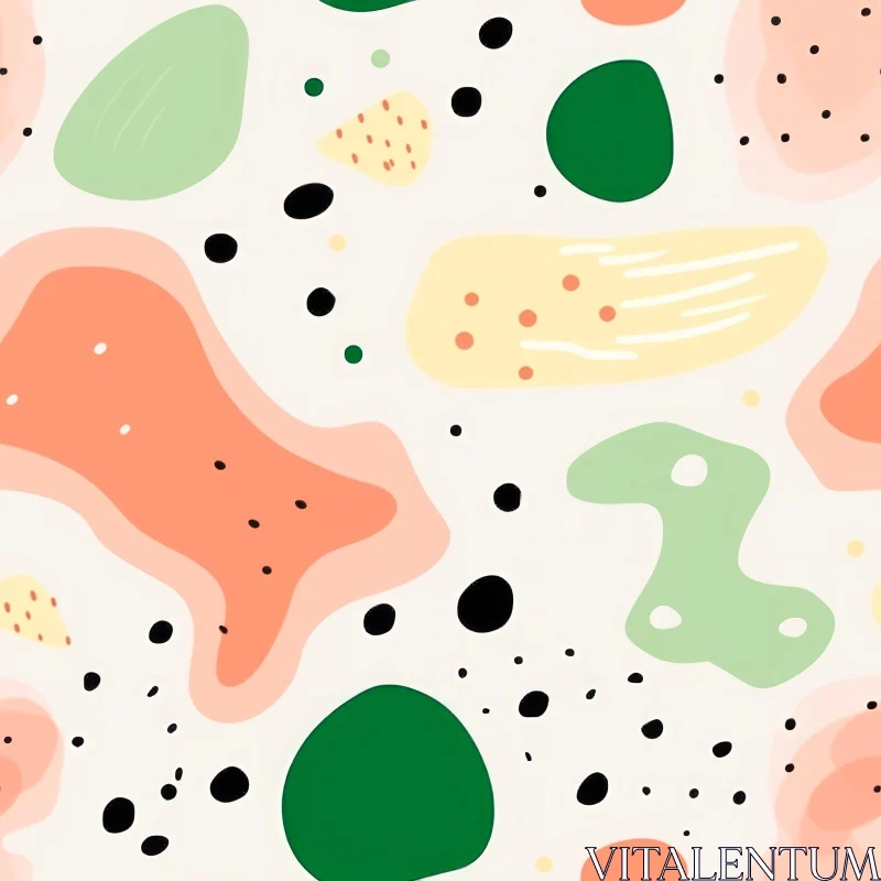 Abstract Organic Shapes Seamless Pattern AI Image