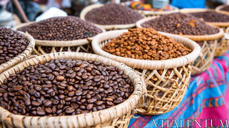 Enchanting Composition of Coffee Bean Baskets AI Image