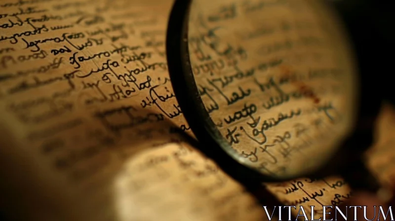 Enchanting Magnifying Glass on Old Book - Close-Up Photography AI Image