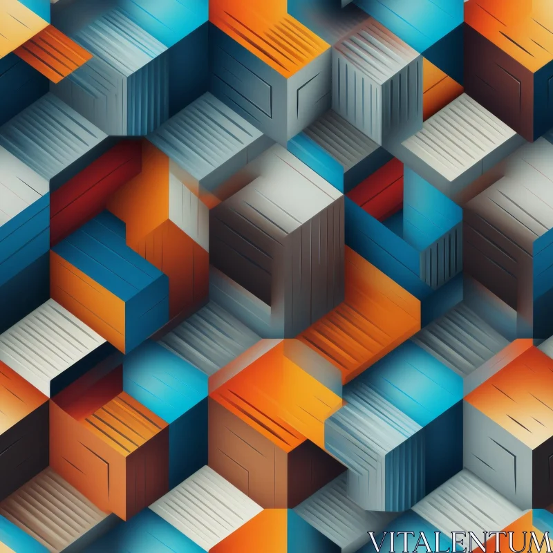 Isometric Cubes Pattern - Modern Geometric Design AI Image