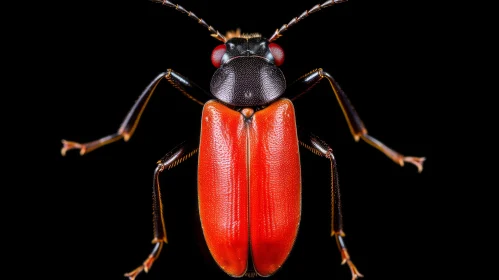 Red and Black Beetle Macro Photo