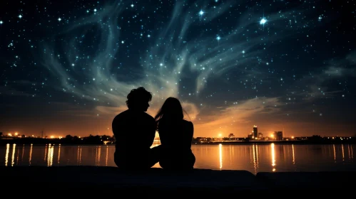 Romantic Night Sky Couple Photography