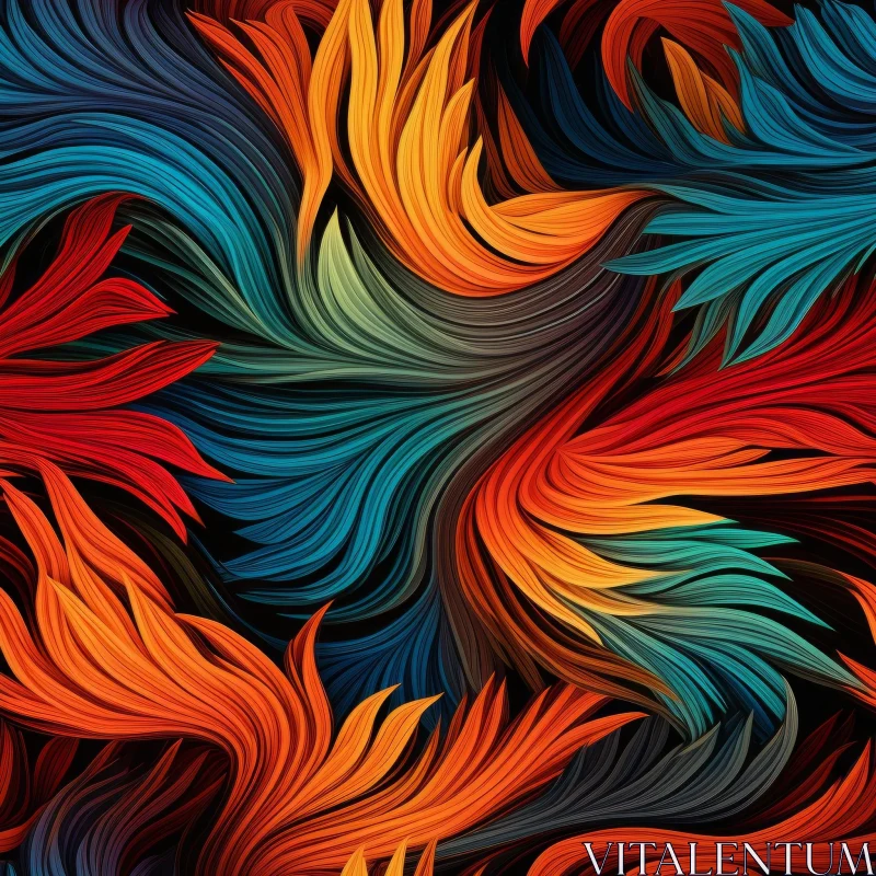 Vibrant Abstract Painting with Colorful Palette AI Image