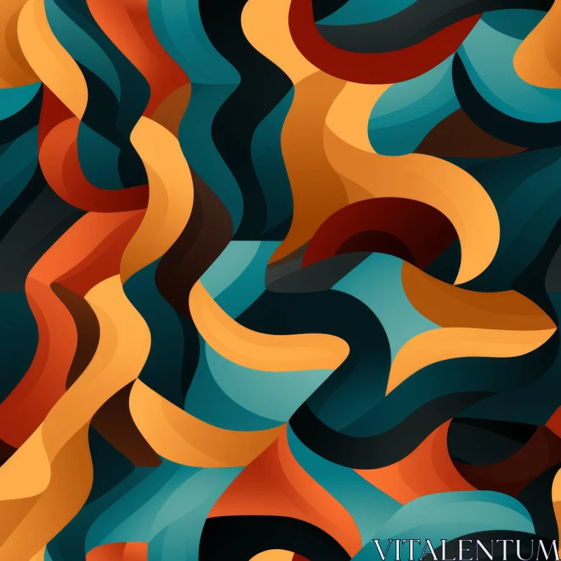 Bold Abstract Painting with Organic Shapes AI Image