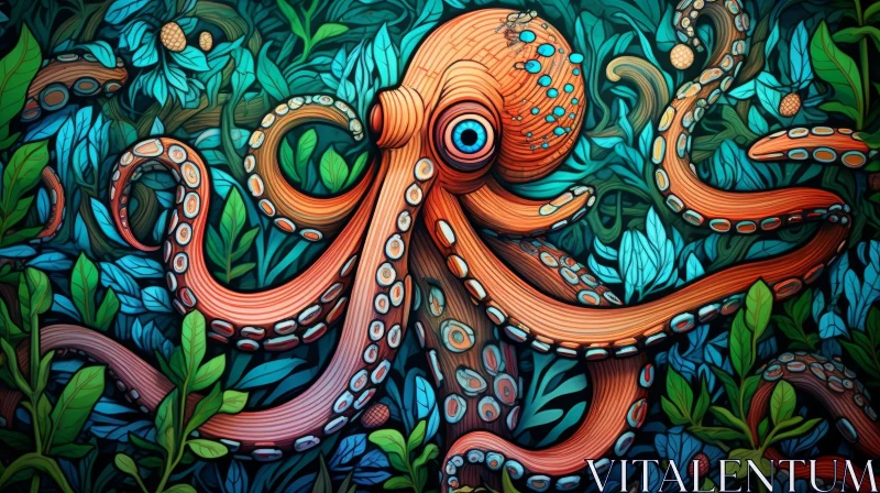 Colorful Abstract Octopus Illustration AI Image