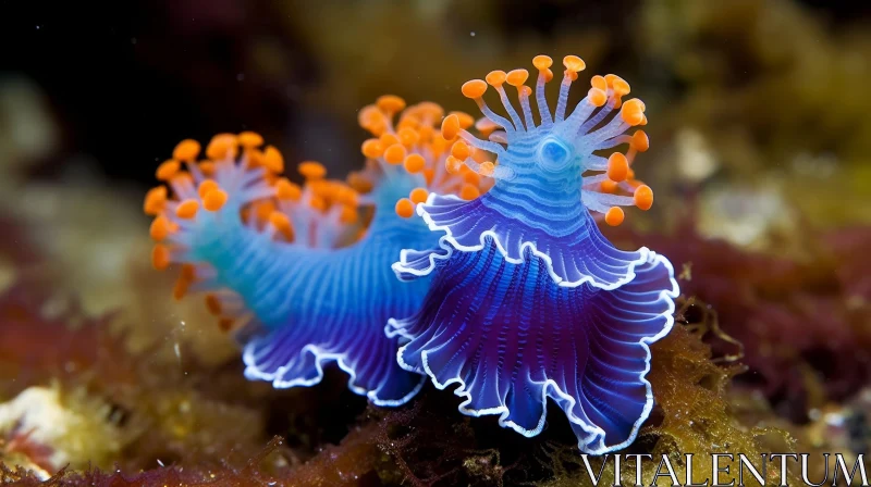 Colorful Nudibranchs in Ocean Habitat AI Image
