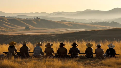 Majestic Mountain Landscape with Traditional Attire | Serene Sunset View