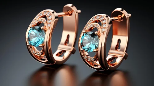 Rose Gold Blue Sapphire Hoop Earrings | Elegant Gemstone Jewelry