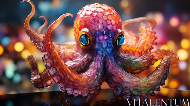 AI ART Colorful 3D Octopus in Aquarium - Intriguing Underwater Creature
