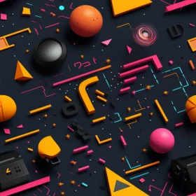 Colorful Geometric 3D Pattern - Energy and Movement