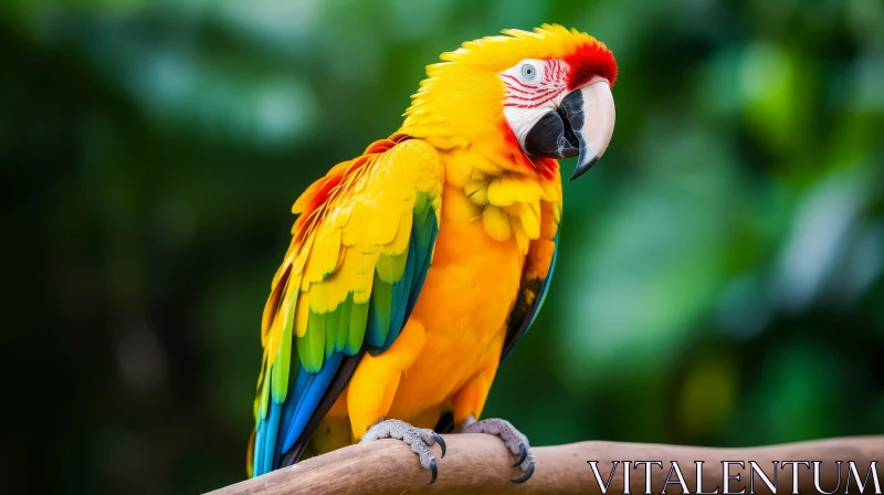 Colorful Parrot on Branch in Nature AI Image