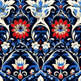 Russian Folk Art Inspired Floral Pattern
