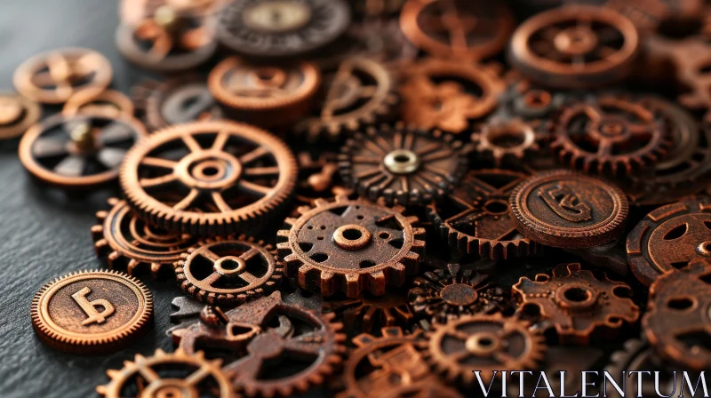 Steampunk Gears: A Captivating Close-up AI Image