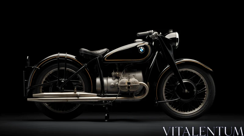 Vintage Motorcycle on Display: A Captivating Photorealistic Masterpiece AI Image