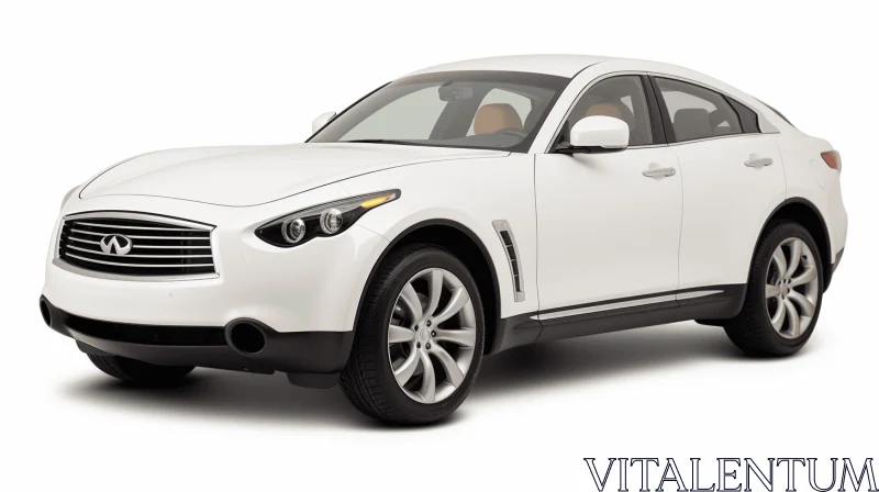 White Infiniti SUV Artwork: Realistic Figures and Rich Color Contrasts AI Image