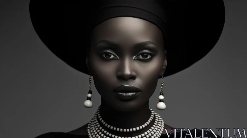 Beautiful African Woman Portrait with Traditional Jewelry AI Image