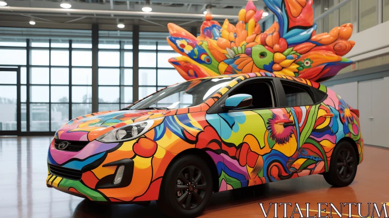 Colorful Car Display | Organic Forms | Maximalism | Gutai Group AI Image