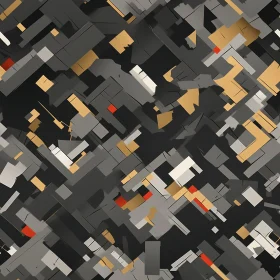 Dark Geometric Abstract Pattern with Red Accents