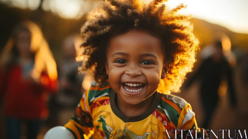 Joyful African-American Child Portrait AI Image