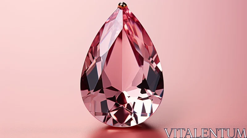 Pink Gemstone in Gold Bezel - Luxurious Fashion Accessory AI Image