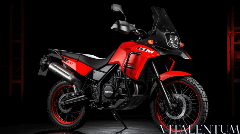 Red Motorcycle on Dark Background | Ultra HD Adventure Bike AI Image