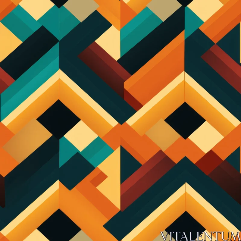 Retro 70s Geometric Pattern - Memphis Group Design Inspiration AI Image