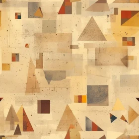 Brown Geometric Seamless Pattern | Beige Background