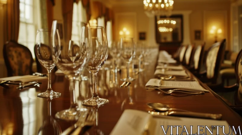 Elegant Formal Dinner Table Setting | Luxurious Ambiance AI Image