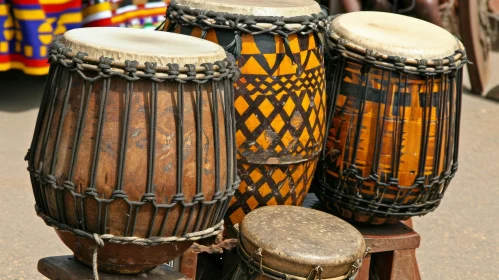 Exquisite African Drums: Wood and Leather Craftsmanship