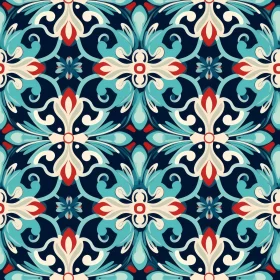 Floral Design Decorative Tiles Pattern - Traditional Portuguese Azulejos