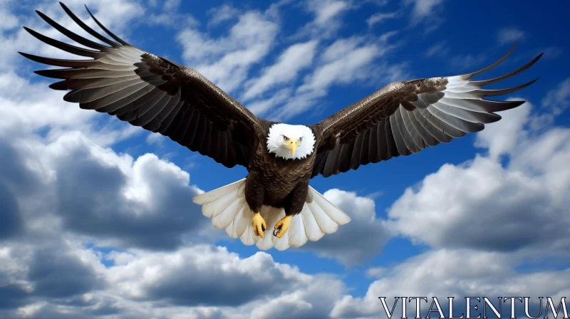 AI ART Majestic Bald Eagle Soaring in the Sky