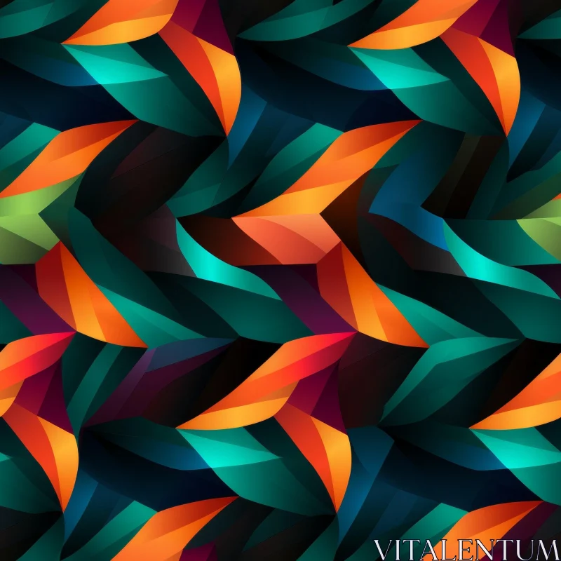 Multicolored Leaves Seamless Pattern AI Image