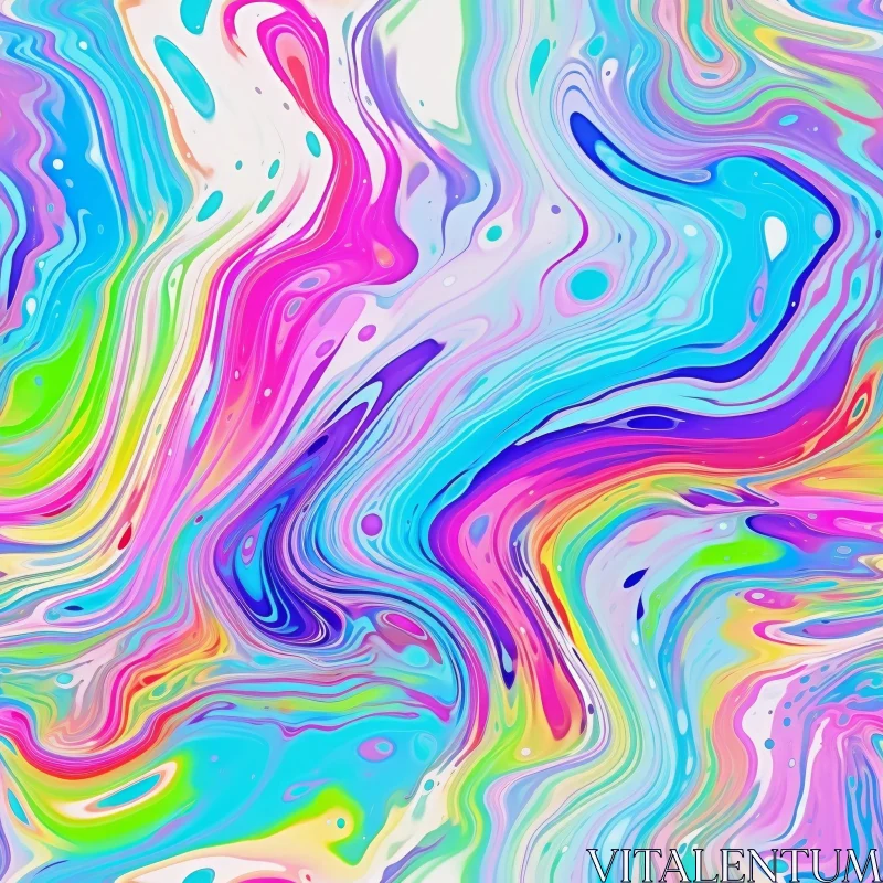 Colorful Abstract Painting with Wavy Pattern AI Image