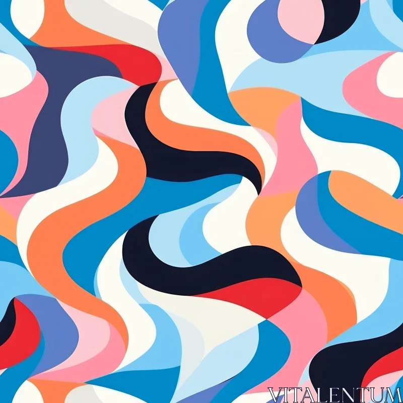 Colorful Abstract Waves Pattern AI Image