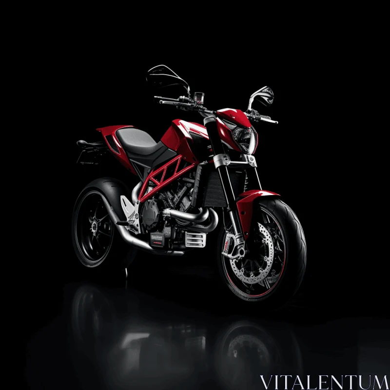 Dark Crimson and White Motorcycle: A Striking Visual Composition AI Image