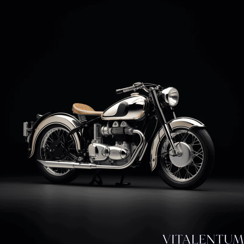 Sleek Black and Silver Motorcycle | Dynamic Symmetry | Light Bronze and Light Beige AI Image