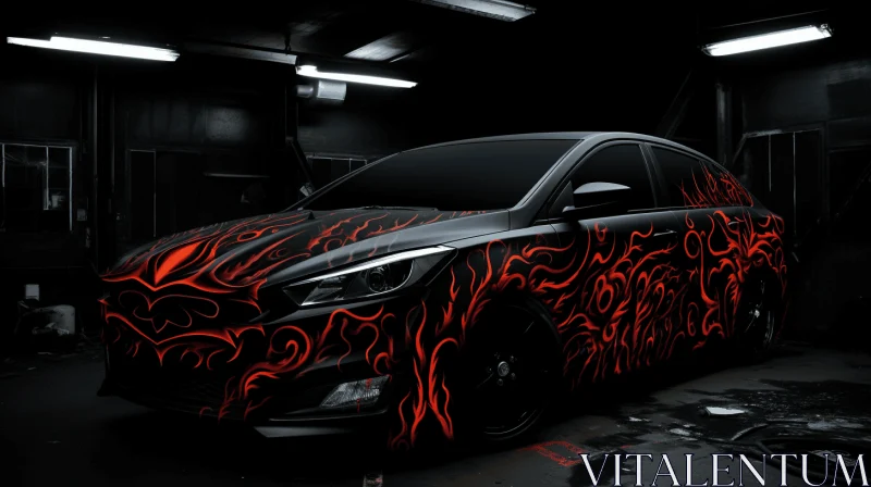 Captivating Hyundai Sparks Car Wrapping in Realistic Chiaroscuro Style AI Image