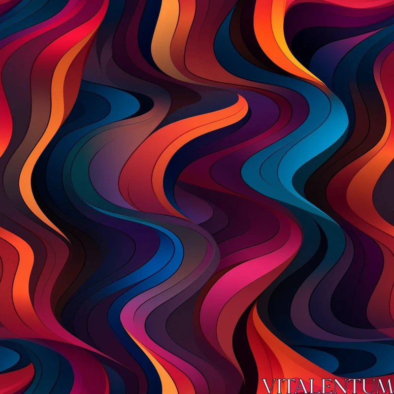 Colorful Abstract Wavy Pattern Background AI Image