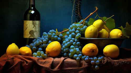 Serene Still Life with Fruit and Wine
