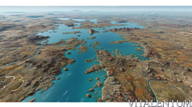 Tranquil Lake System in Mountainous Setting