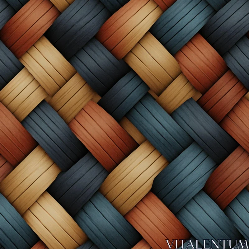 Basket Weave Seamless Pattern in Four Colors AI Image
