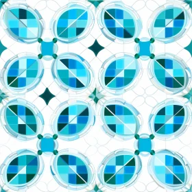 Blue and Green Geometric Pattern for Fabric and Wallpaper