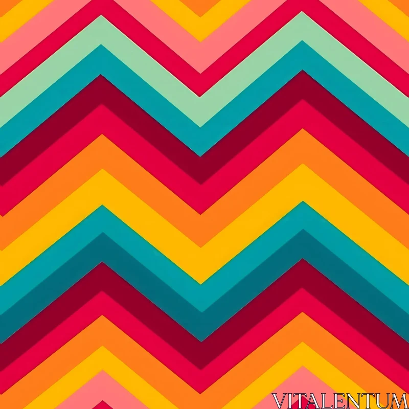 Colorful Zigzag Seamless Pattern for Backgrounds AI Image
